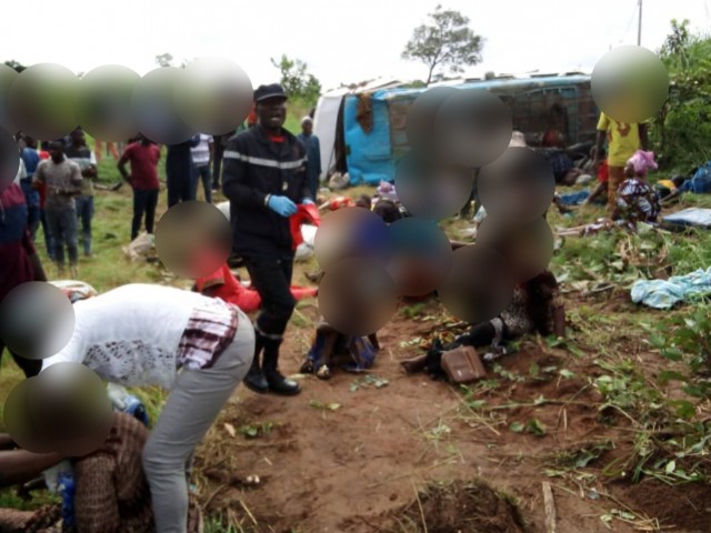 LES POMPIERS CIVILS DU KABADOUGOU SUR LES LIEUX D’UNE SORTIE DE ROUTE