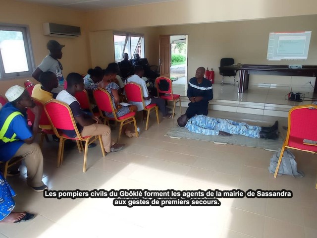LES POMPIERS CIVILS DU GBOKLE LANCENT LA SENSIBILISATION DES SERVICES PUBLICS SUR LES TECHNIQUES DU SECOURISME