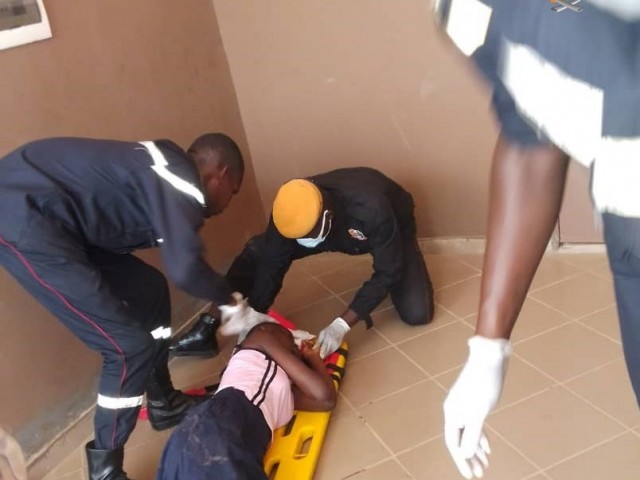 AGBOVILLE : UNE ELEVE ET 8 VICTIMES D’UN ACCIDENT PRISES EN CHARGE PAR LES POMPIERS CIVILS