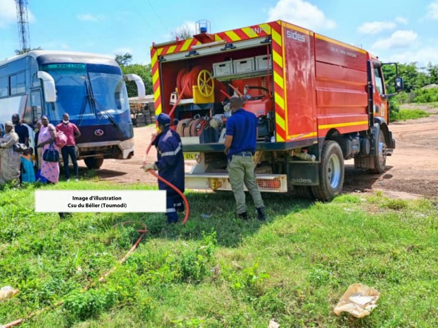 UN FEU ET UN ACCIDENT MENE PAR LES POMPIERS CIVILS DU BELIER ET DE L’INDENIE-DJUABLIN