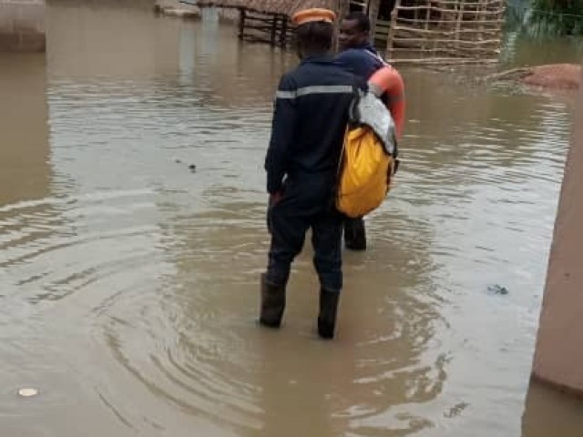 M’BAHIAKRO / INONDATION : PLUS DE 60 VICTIMES SECOURUES PAR LES POMPIERS CIVILS DU IFFOU