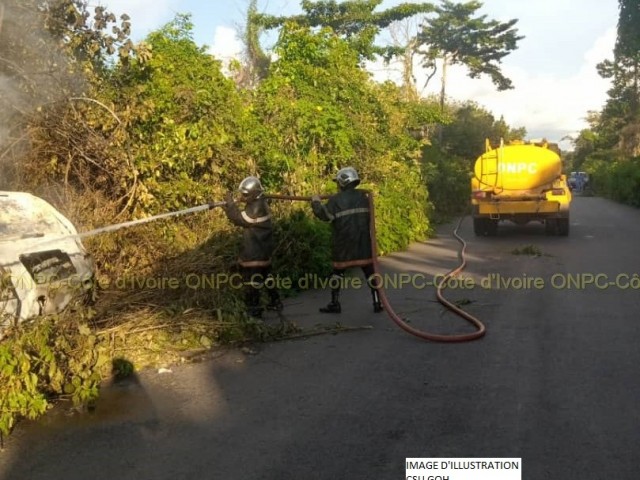 DEUX INCENDIES ETEINTS PAR LES POMPIERS CIVILS DU GOH ET DE LA MARAHOUE