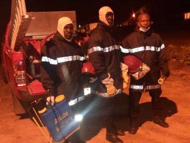 LES POMPIERS CIVILS DELOGENT DES ABEILLES A L’ESCADRON DE GENDARMERIE DE SEGUELA