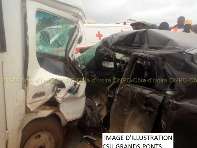 UN MORT ET 11 BLESSES GRAVES DANS UN CARAMBOLAGE A KATIOLA